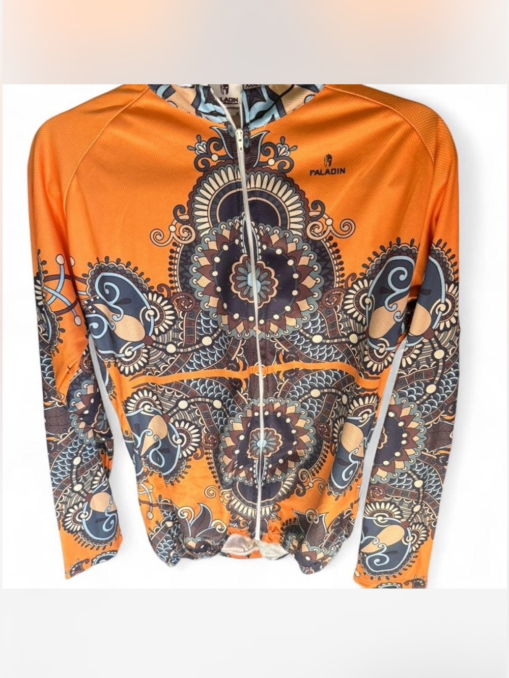 Cycling sport jersey Paladin orange and blue long sleeve sportswear